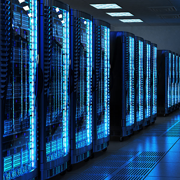 Business Cloud Backup - A bank of servers in a data centre